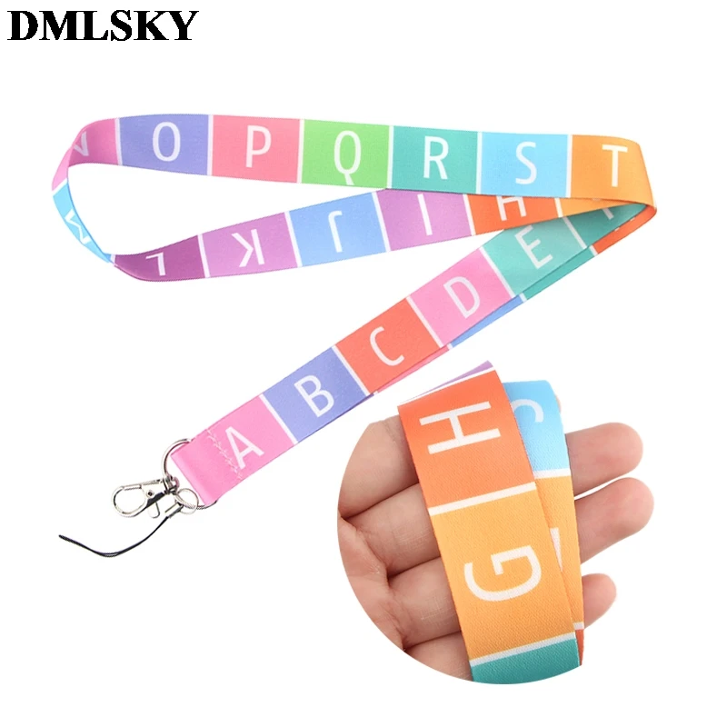 DMLSKY буквы ремешок брелок ремешки для ключей значок ID Мобильный телефон Веревка