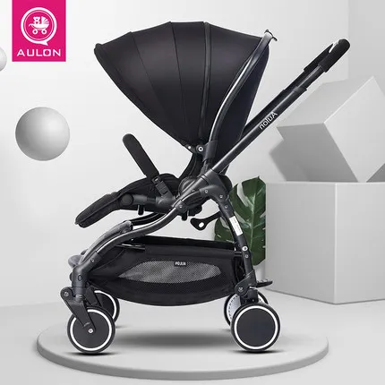 Aulon Новорожденный ребенок легкая reverable детская коляска, kinderwgen, En стандарт, складная коляска, детская коляска - Цвет: black