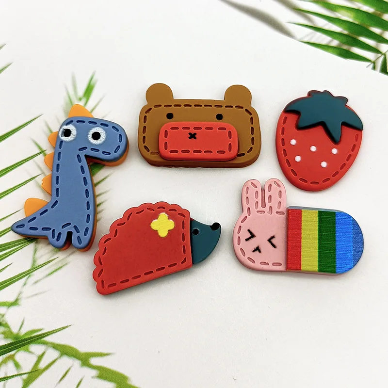 10 шт. имитация ткани в виде мультяшных животных с плоской задней частью кабошоны