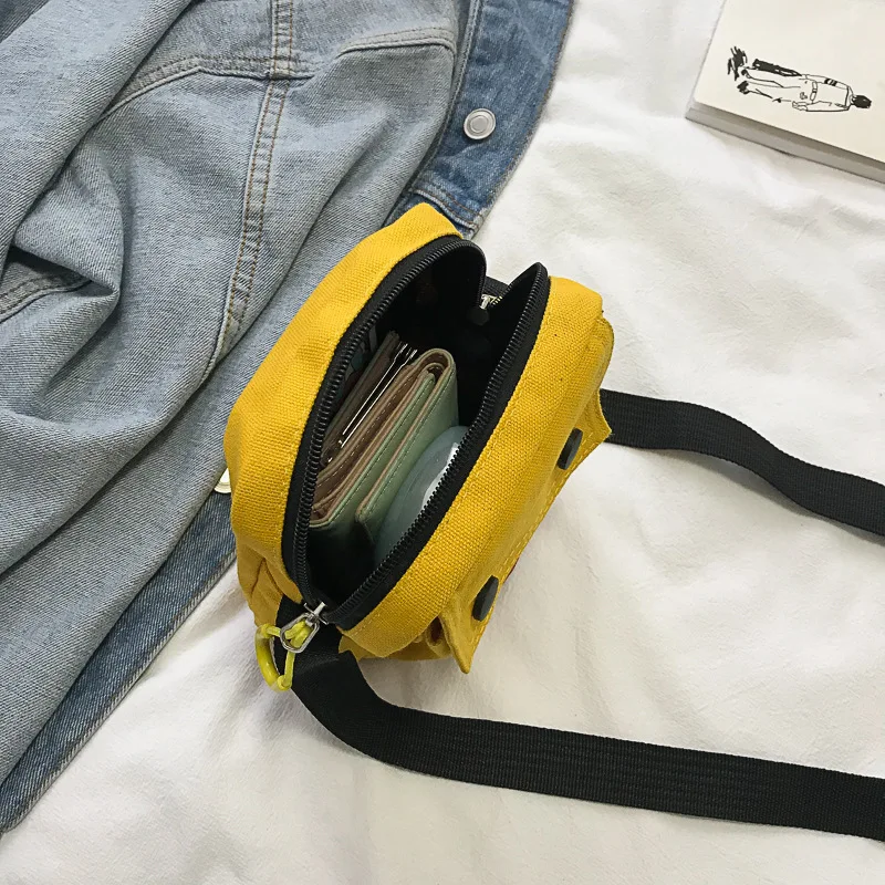 Новая женская сумка через плечо Холщовая Сумка Корейская мессенджер мини сумки