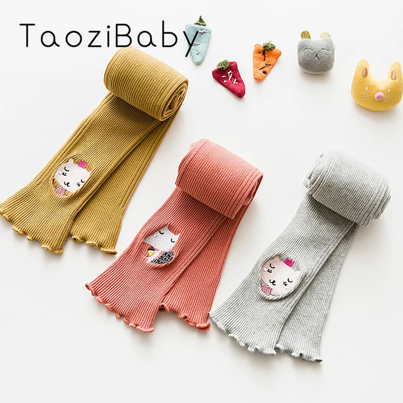 Штаны для малышей новые весенние детские леггинсы с вышивкой в Корейском стиле