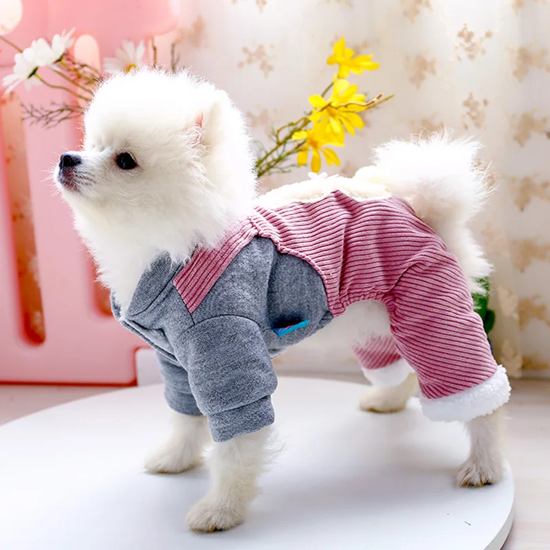 

Одежда для щенков, милый белый кролик, теплый комбинезон, куртка подходит для маленьких собак, кошек, зимний костюм для домашних животных, од...