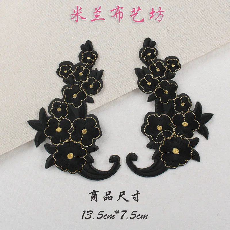 1 пара зеркал сливы вышитые тканевые наклейки завод китайский стиль аксессуары