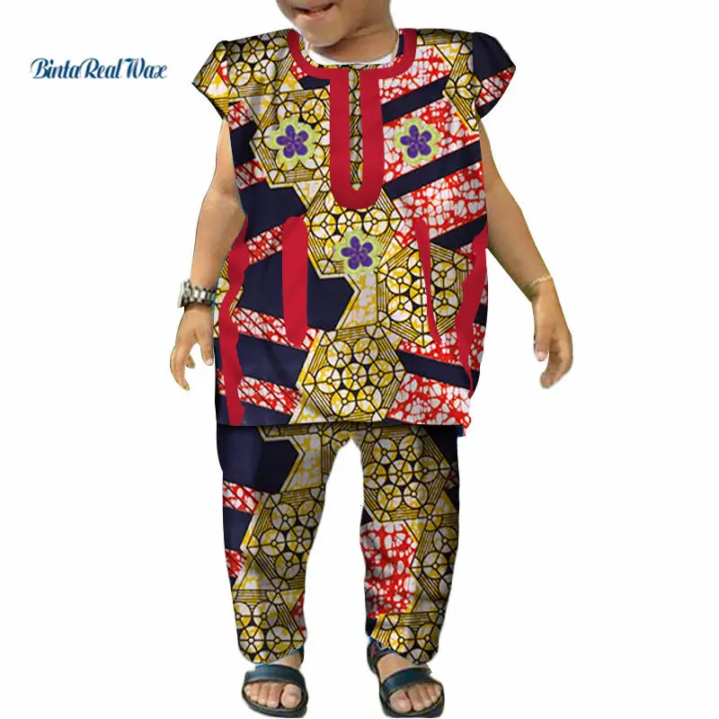 Комплект из топа и штанов для мальчиков девочек комплект 100% хлопка с принтом в