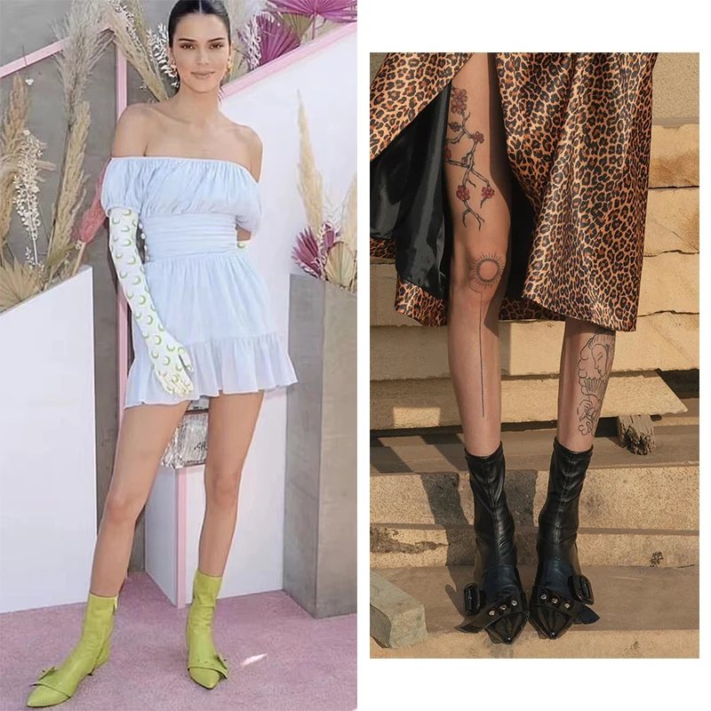 Новые осенние ботильоны для женщин из кожи с острым носком на молнии Botines модная