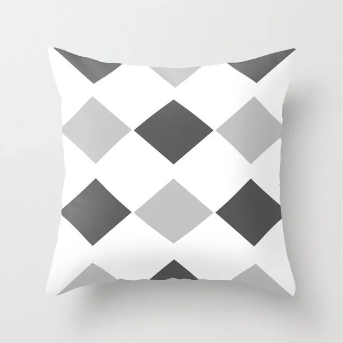 

European Style Grey Geometric Sofa Decorative Cushion Cover Pillow Pillowcase Polyeste Throw Home Living Room Decor Pillowcover
