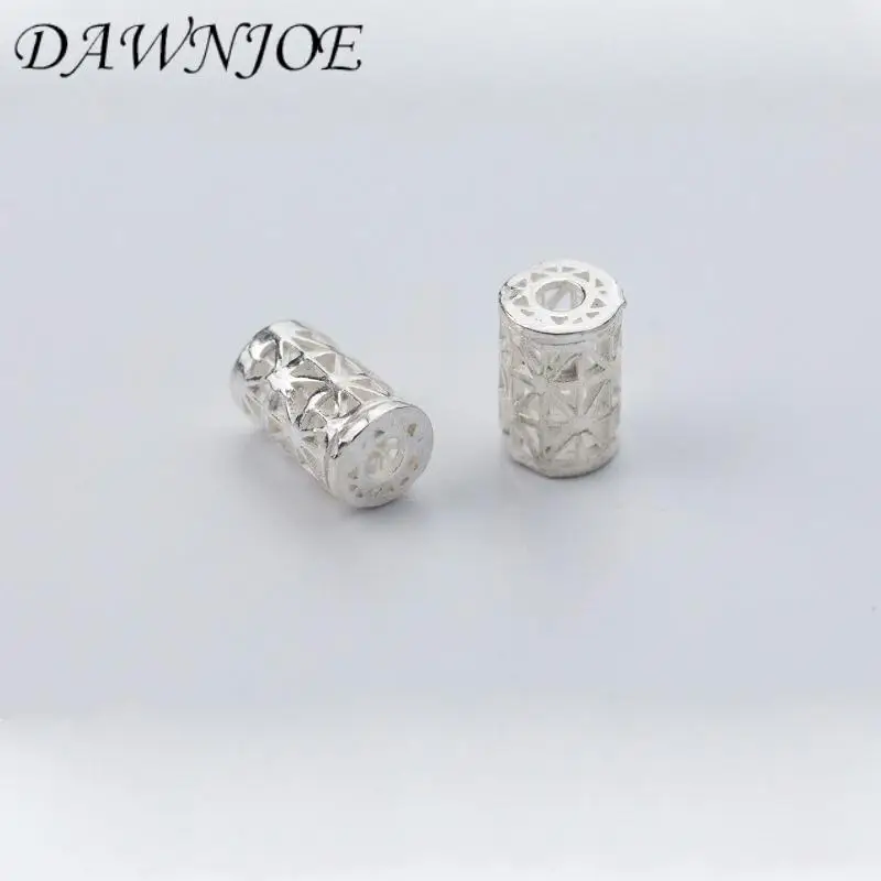 925 пробы серебряные цилиндрические полые разделенные бусины DIY Изготовление