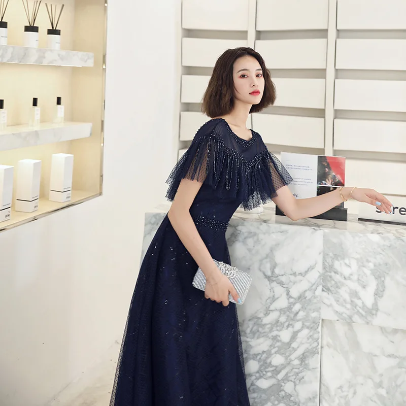 

Cross-Border E-Commerce Hot Selling 2020 New Slim-Looking Lady Dress Banquet Evening Dress Tassels
