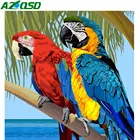 AZQSD полный набор для картин из алмазов попугаи вышивка крестиком рукоделие Алмазная вышивка украшения для дома в виде животных
