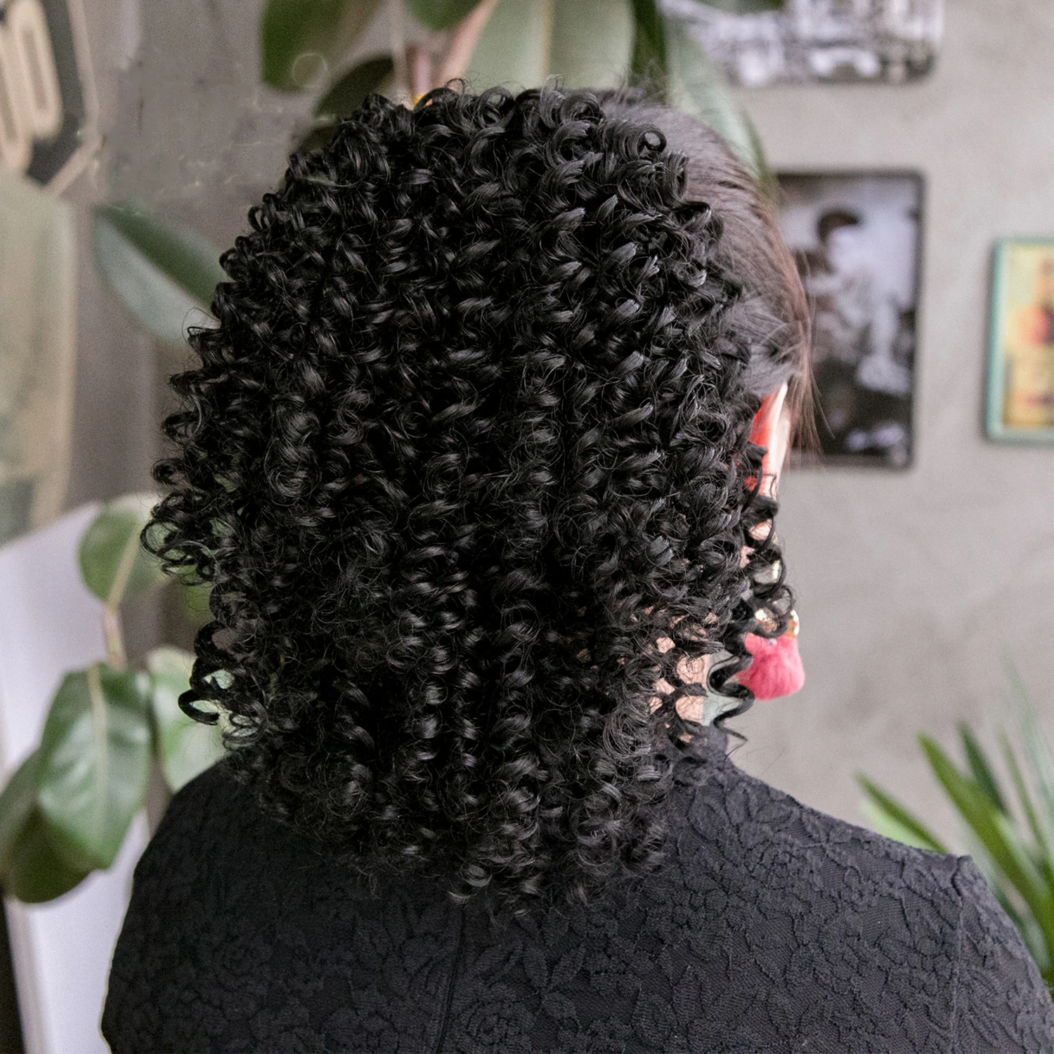 Синтетический слоеный афро кудрявый шиньон наращивание волос для женщин пучок с