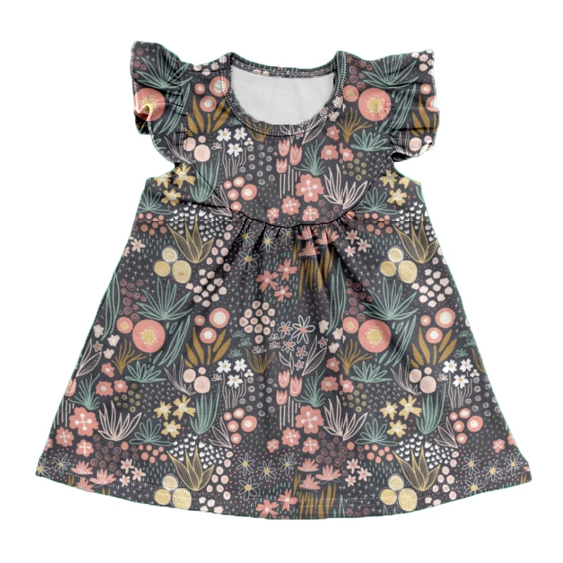 

2021 New Spring Summer Children Clothes Girls Flower Dress Kids Knit Cotton Clothes Baby Clothing Dress Casual Girl Pearl Dress