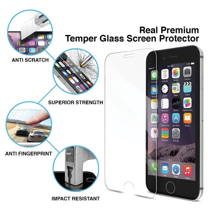 Закаленное стекло 9H для Iphone защитная пленка 12 Pro Max 11 XR Xs 8X10 4 4s 5 5s 5c SE 6 6s 7 Plus