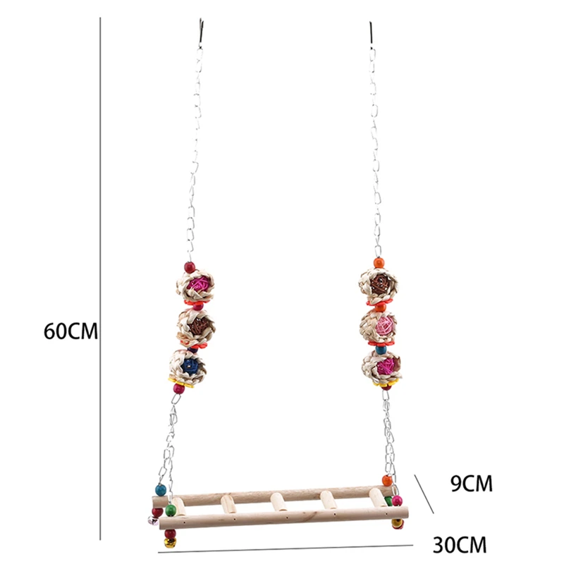 

Birds Toy Wooden Ladders Swing Scratcher Perch Climbing Ladder Bird Cage Hamsters Parrot Toys High Quality Pet Supplies
