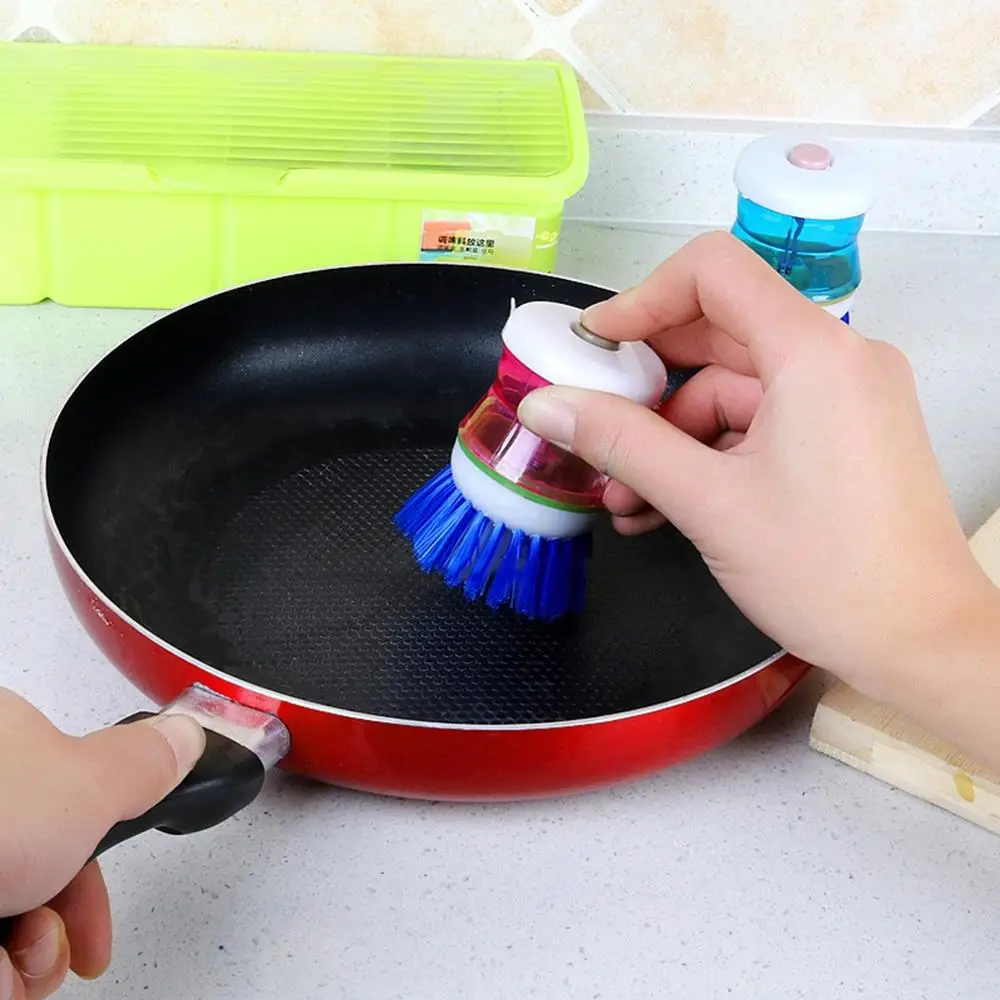 Imixlot Convenient Pot Washing Brush With Detergent Dispenser Dish Bowl Kitchen Cleaning Tools | Дом и сад