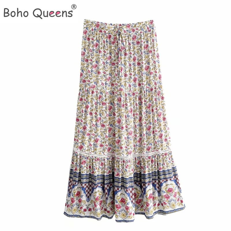 Boho королев Мода хиппи для женщин с цветочным принтом пляжное богемное