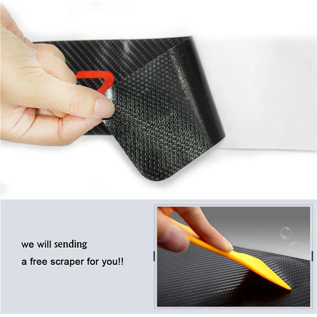 4pcs Carbon fiber Door Sill Scuff Car Plate Stickers For Peugeot 301 308 308S 408 2008 3008 4008 5008 Accessories - купить по
