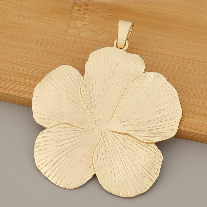 

5pcs/Lot Matte Gold Large Flower Charms Pendants for Necklace Jewelry Making Accessories 90x73mm