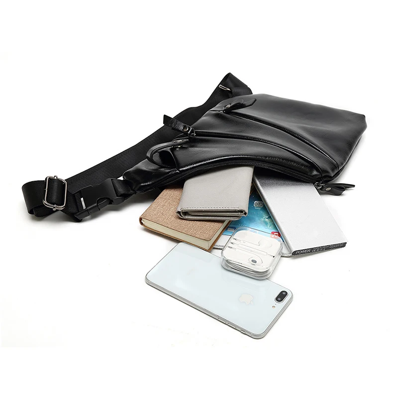 

Fashion Waterproof Waist Bag PU Leather Men Holster Anti Theft Shoulder Bag Sports Travel Pocket Bags Casual Chest Bag