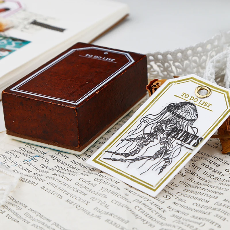 Винтажный старинный штамп с метки для оформления скрапбукинга деревянные и