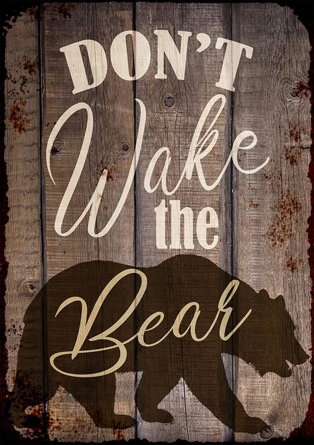 

Losea Don't Wake The Bear Wall Decor Vintage Metal Tin Sign Poster Plaque Bar Pub Club Cafe Home Plate Wall Decor Art 8x12