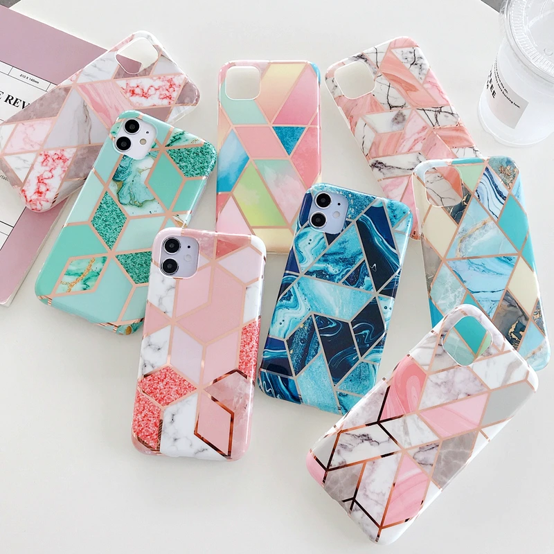 

Marble Flower Case For iPhone 11 Pro Max 12 Mini X XS XR 7 8 Plus SE 2020 Back Cover Soft Silicone Phone Shockproof Coque Shell