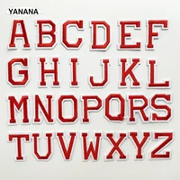 red alphabet english letter embroidery iron on patch for clothing badge paste for clothes bag diy