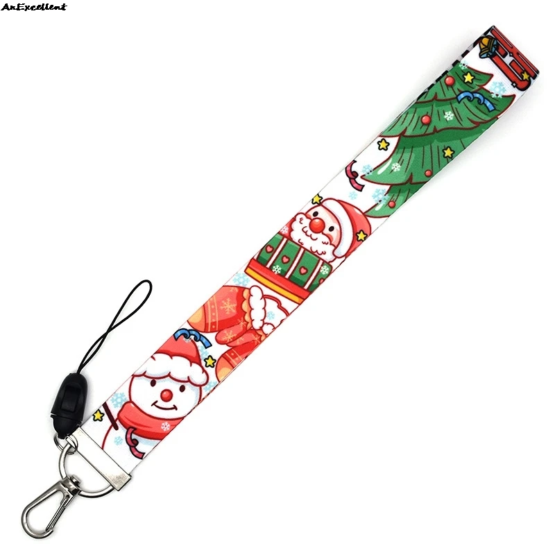 

Santa Claus Phone Lanyard Neck Strap Hang Rope For Kids Christmas Gift For Key ID Card Gym Mobile Phone Straps Usb Badge Holder