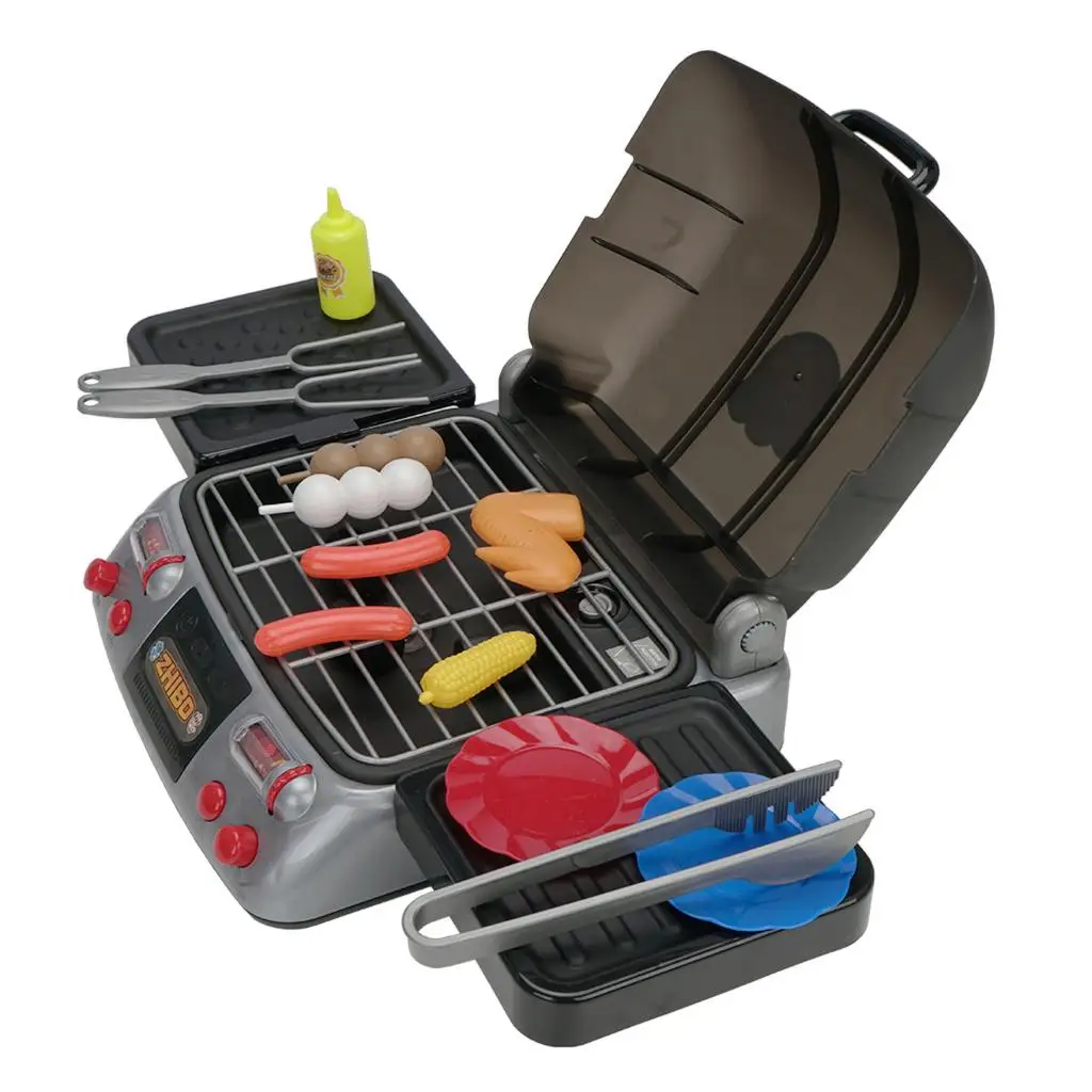 

Children Kids Dollhouse Mini Electric BBQ Grill Oven Funny Cooking Kit Set Toy Accessories