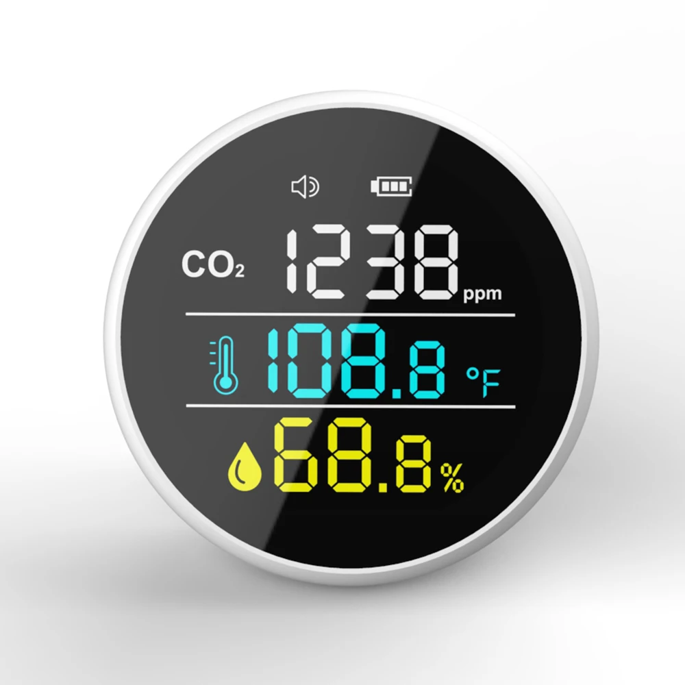 

MINI Carbon Dioxide Detector Air Quality Monitor Indoor Gas Analyzer Outdoor for CO2 Temperature Humidity Detect Sensor Tester