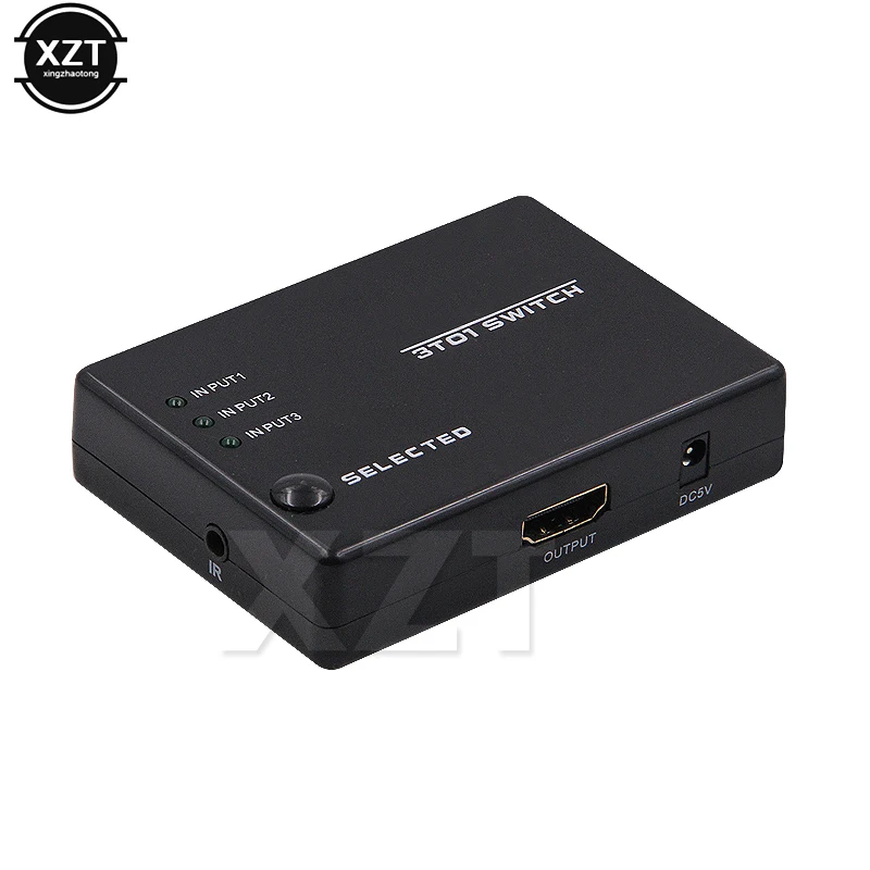 3 Port HDMI-compatible Switcher Video Selector Splitter Hub IR Remote Controller For PS3 DVD 360 Xbox | Электроника