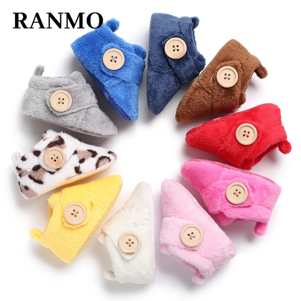 

Newborn Winter Baby Shoes Lovely Solid Warm Design Baby Girls And Boys Toddler Flats Soft Slippers Fashion Infant First Walkers