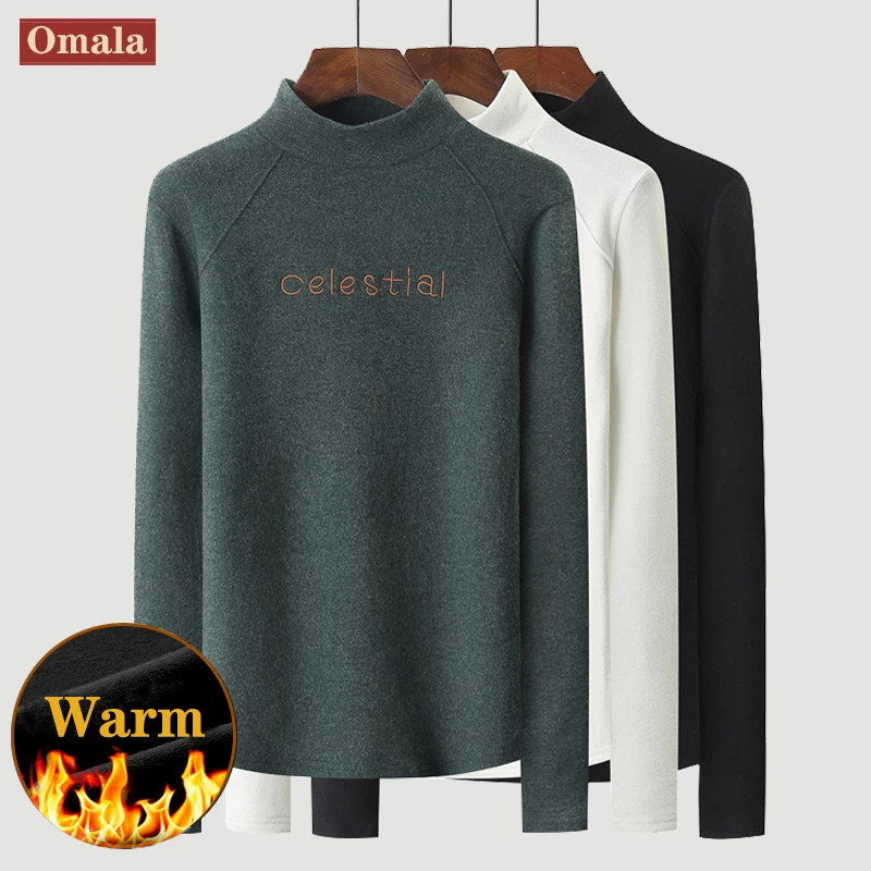 

Женская футболка с высоким воротником, теплая плотная футболка с длинным рукавом, облегающая Базовая футболка с вышитыми буквами в Корейск...