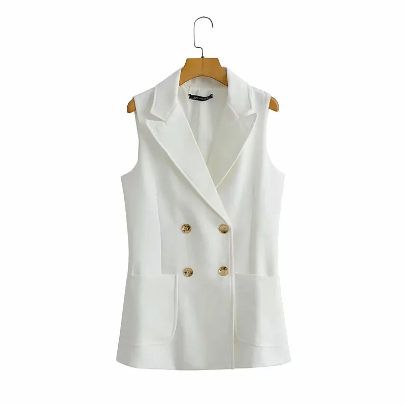 

European and American style 2021 new double-breasted solid color suit vest