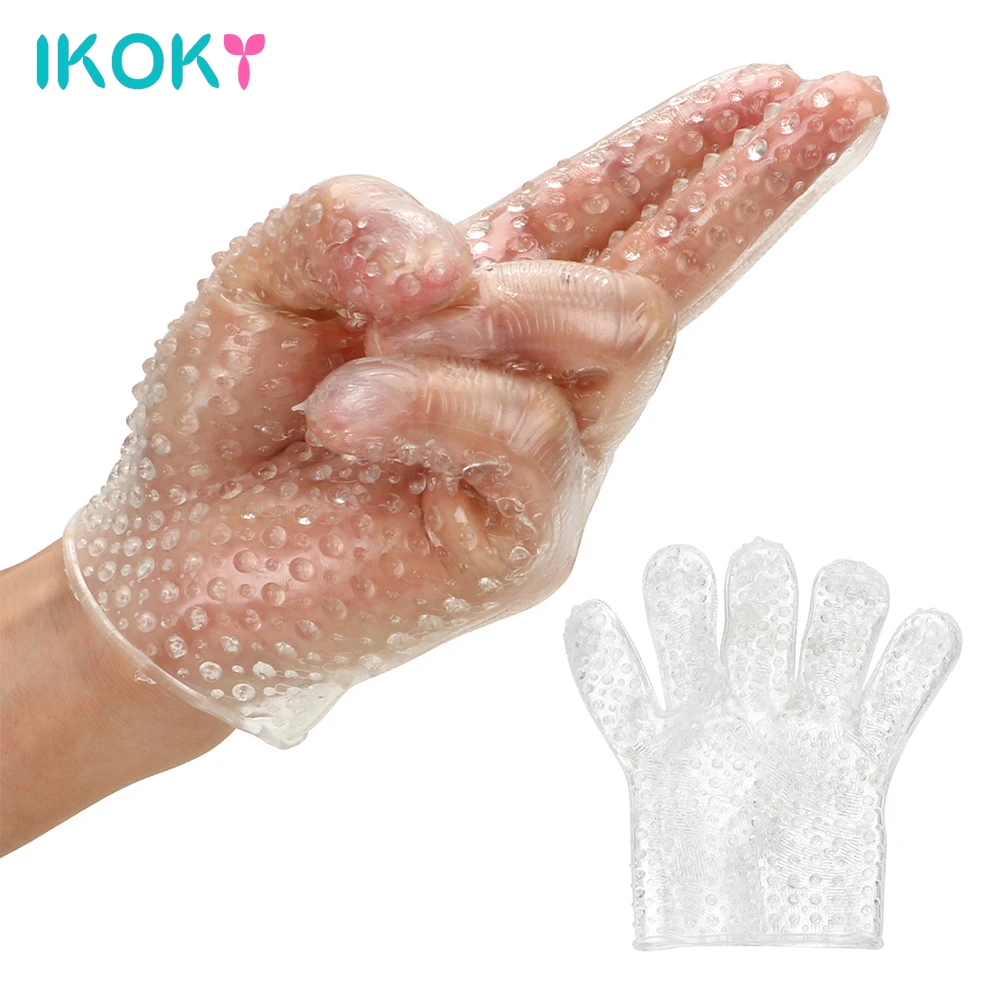 Силиконовые страпон палец шипами перчатки интимные игрушки для взрослых женщин