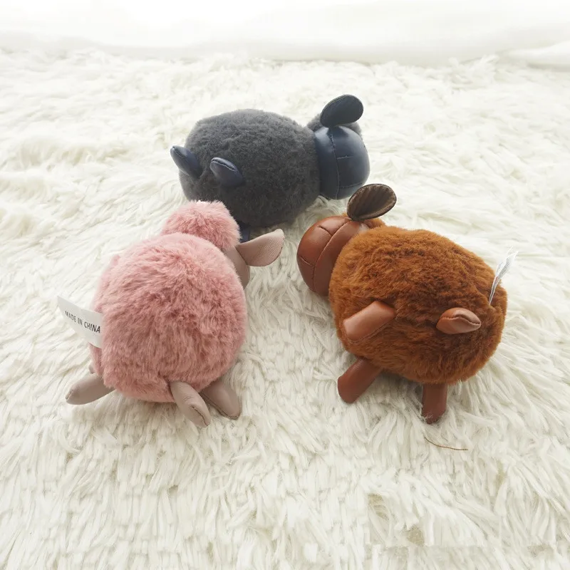 

Hot Plush Filling Sheep Dolls Keychain Bag Pendant Accessories Couple's Little Sheep Plush Key Ring Lovers Friends Cute Gift