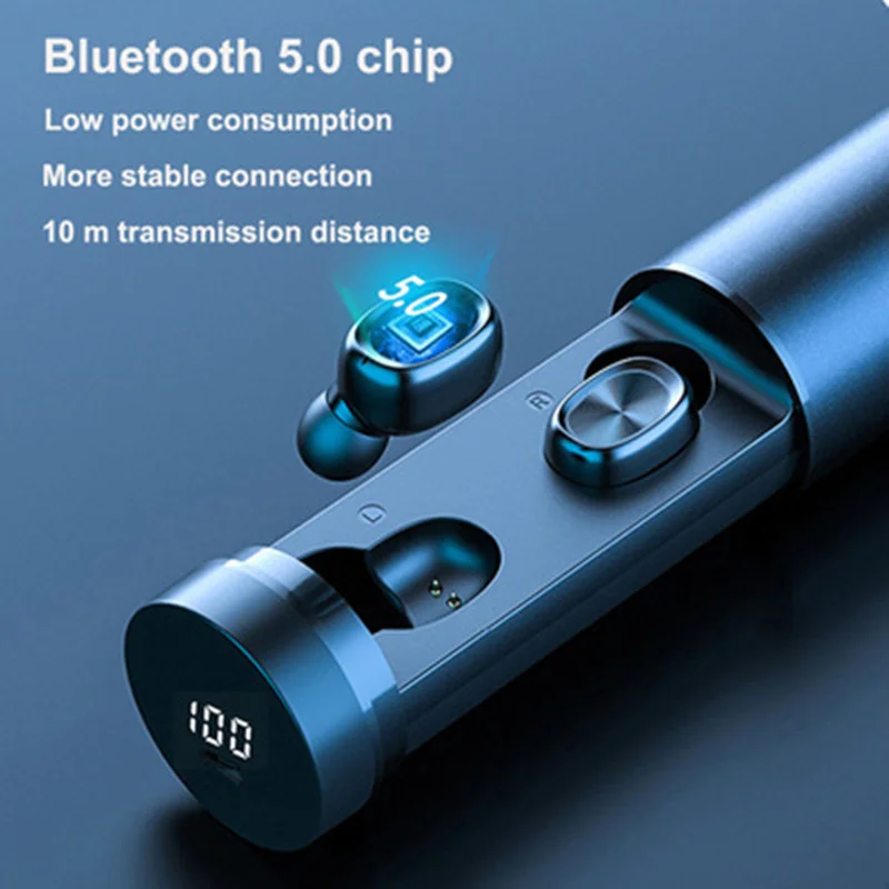 구매 무선 헤드폰 이어폰 HD 사운드 스테레오 블루투스 5.0 지문 터치 컨트롤 호환 애플 Xiaomi 스마트 폰