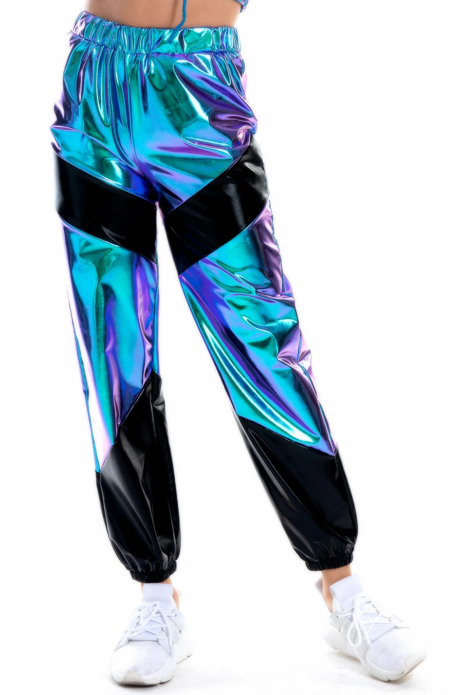 

2020 Promotion New Arrival Polyester Vadim Women Women's Trousers Long Pants Large Size Colorful Laser Glossy Imitation Leather