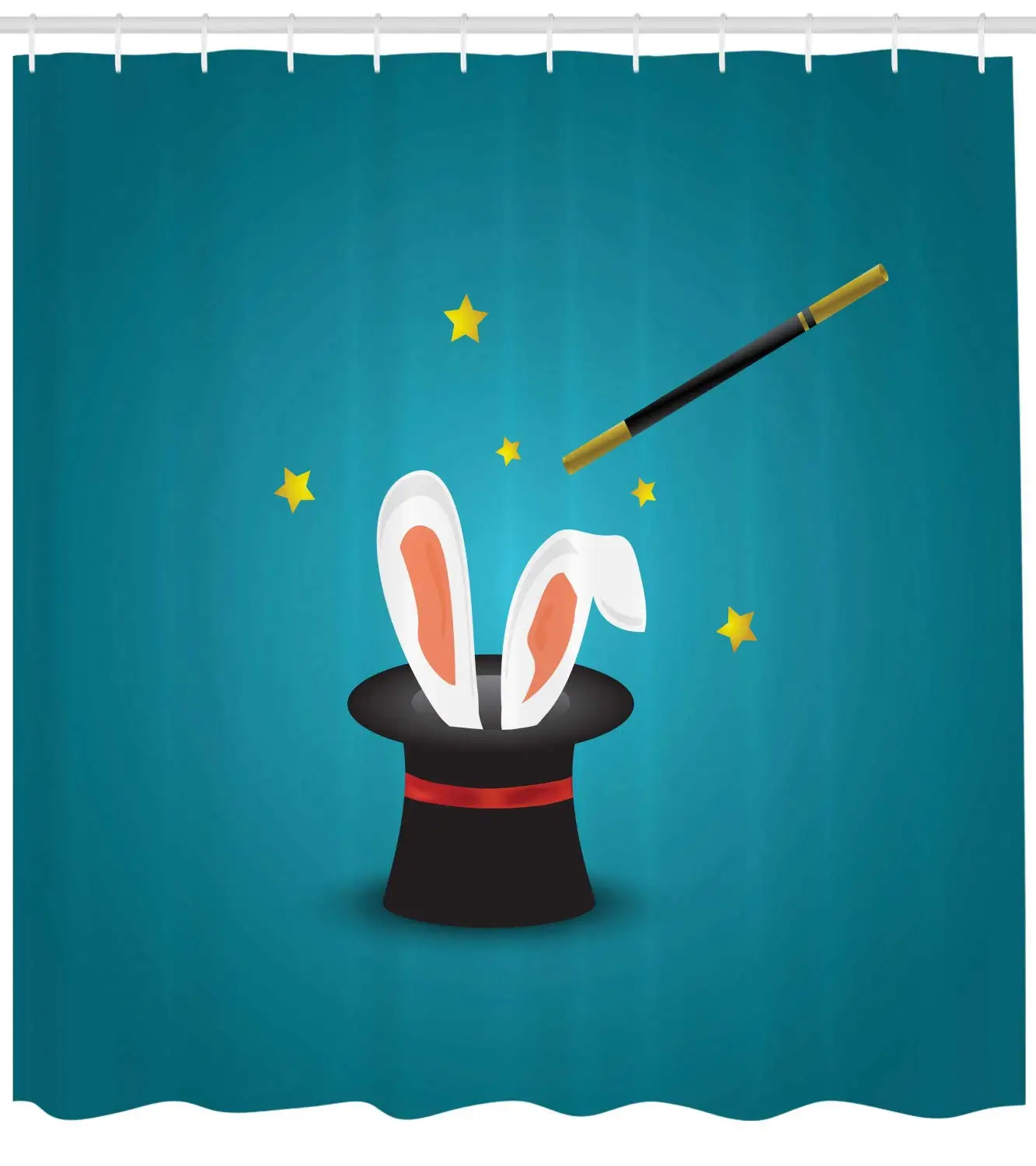 Банни занавески Волшебники шляпа с кроличьими ушками и волшебная палочка
