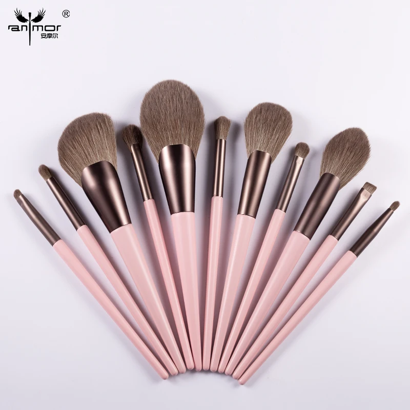 Anmor Makeup Brushes Set Professional Highlighting Powder Contour Eye Shadow Blending Brush High Quality Make Up Top | Красота и