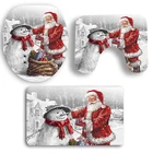 3 шт., новогодние Чехлы для унитаза с Санта-Клаусом и снеговиком