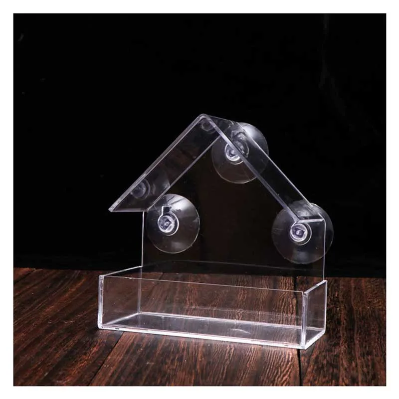 2021 Новая прозрачная акриловая кормушка для птиц с присоской сада двора Внешнее