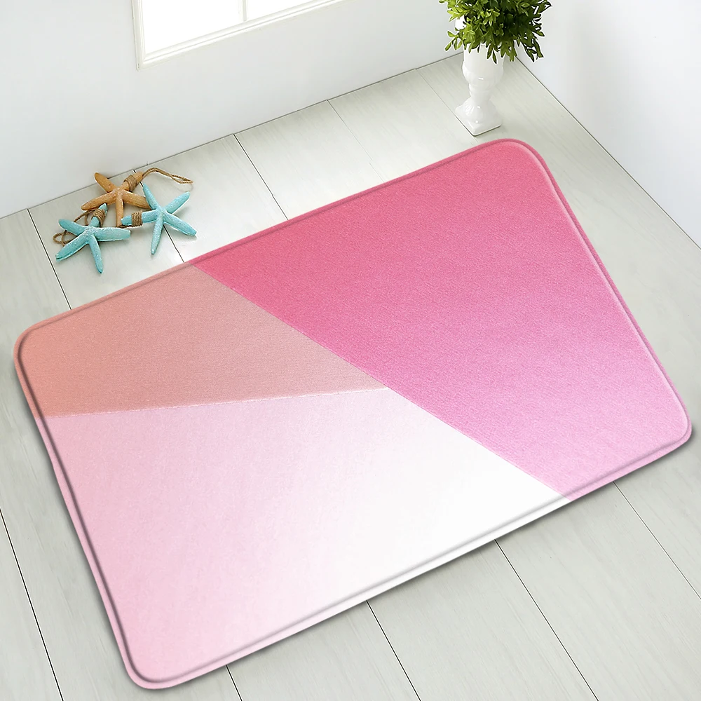 

Simple Geometric Floor Mats Shower Room Non-Slip Mats Bedroom Kitchen Water Absorption Doormats Washable Balcony Carpet Foot Pad