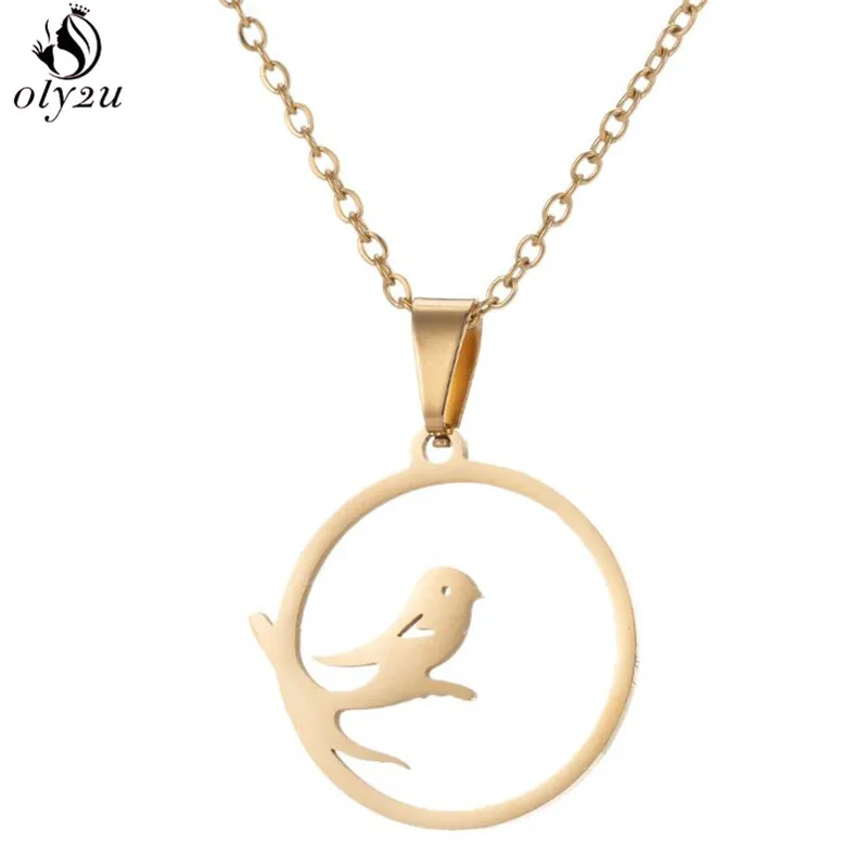 Колье из нержавеющей стали Oly2u колье богемной для женщин простое круглое с