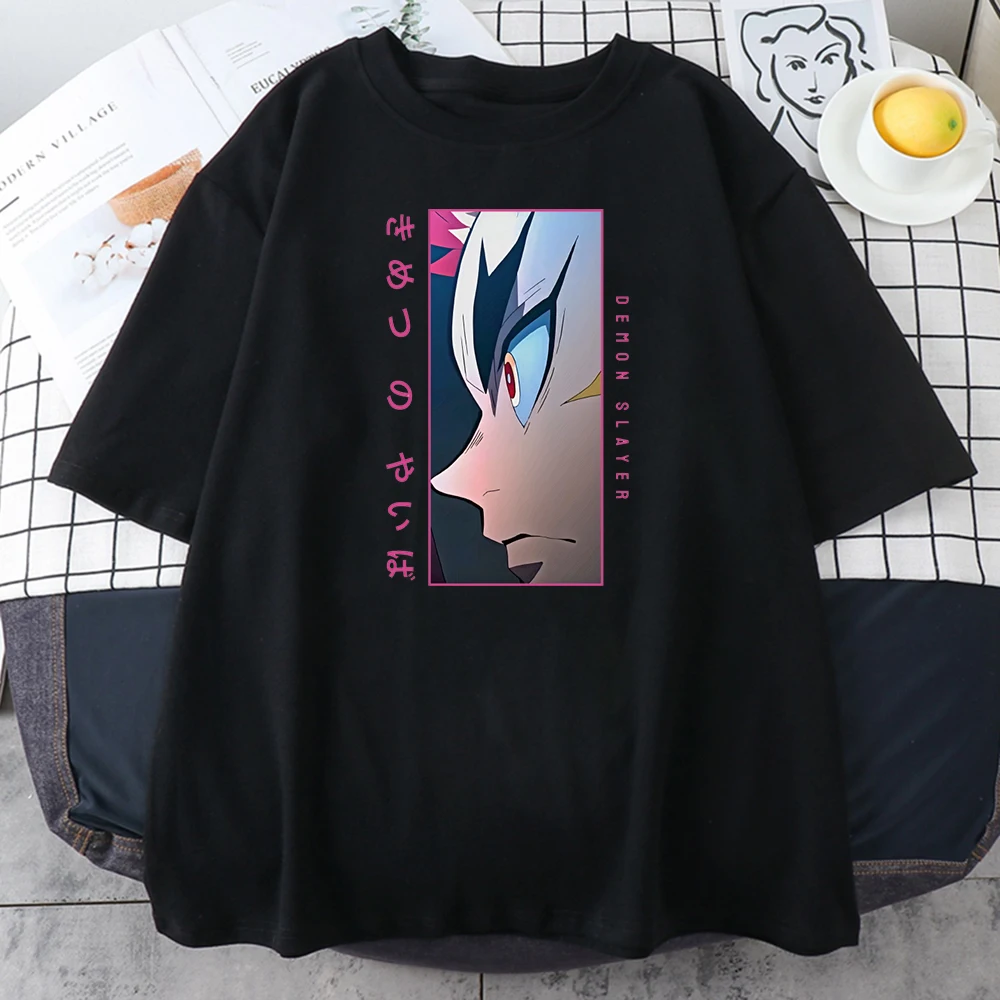 

Demon Slayer Akaza Anime Print T Shirts Women Summer Short Sleeve O Neck Hip Hop Streetwear Tee Shirts Female Harajuku Tshirt