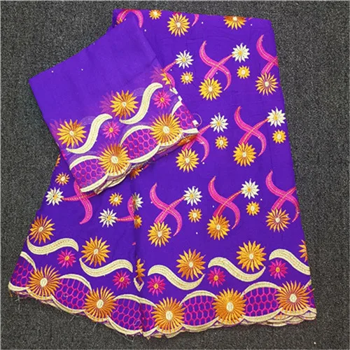 as picture STILL FLY nigeria cotton fabric high quality lace dubai fabric soft emroidered swiss voile lace in switzerland 5+2yards/lot - Цвет: as picture