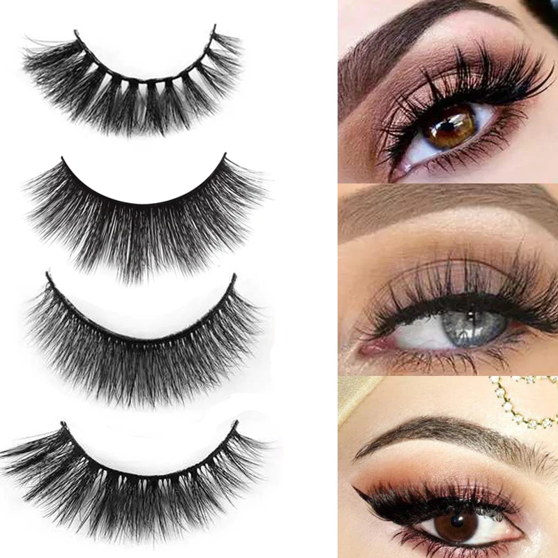 5 пар 3D норковые волосы натуральные перекрещивающиеся накладные ресницы длинные