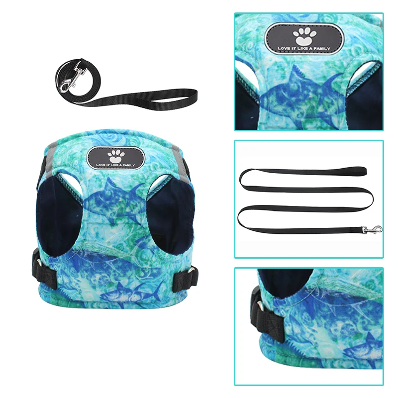 Светоотражающая шлейка и поводок для маленьких средних собак жилет щенков