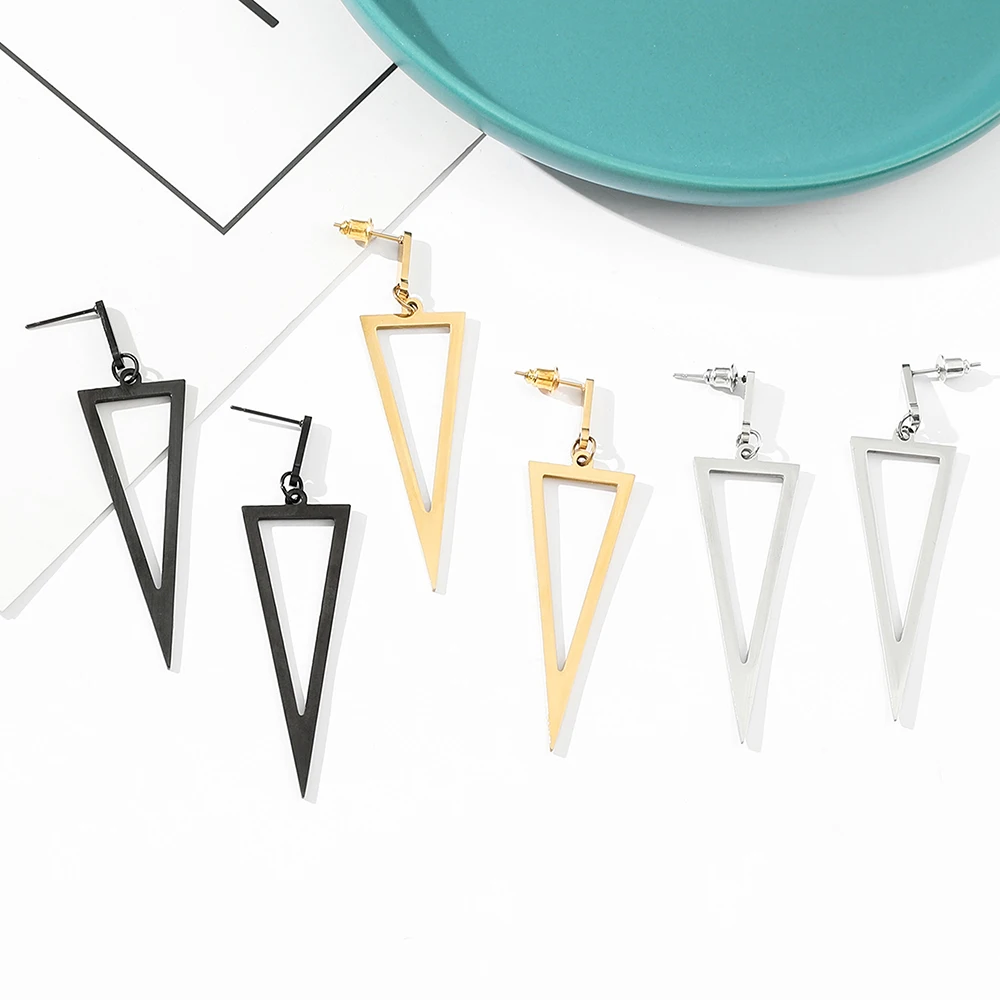 Инвертированные треугольные висячие серьги-капельки женские модные