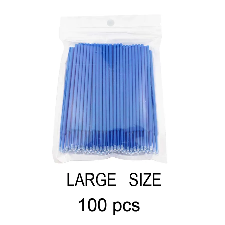 100pcs Blue Одноразовые микро-Аппликаторы кисти 100 шт. инструмент для чистки клея принадлежности для наращивания ресниц - Цвет: 100pcs Blue