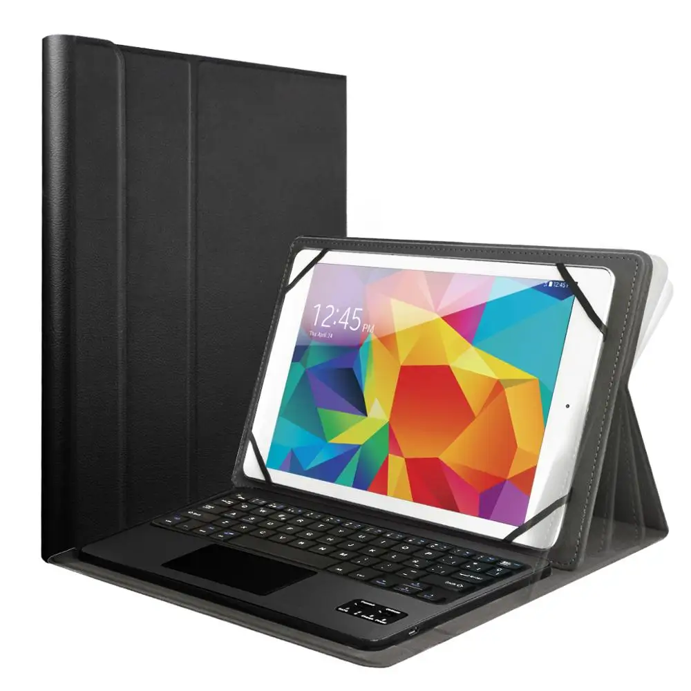 Black Чехол для samsung Galaxy Tab 4 10,1/Tab S 10,5/Note 10,1 Tab A с Bluetooth сенсорной панелью, чехол-клавиатура для планшетов на Android AZERTY QWERTY - Цвет: Black